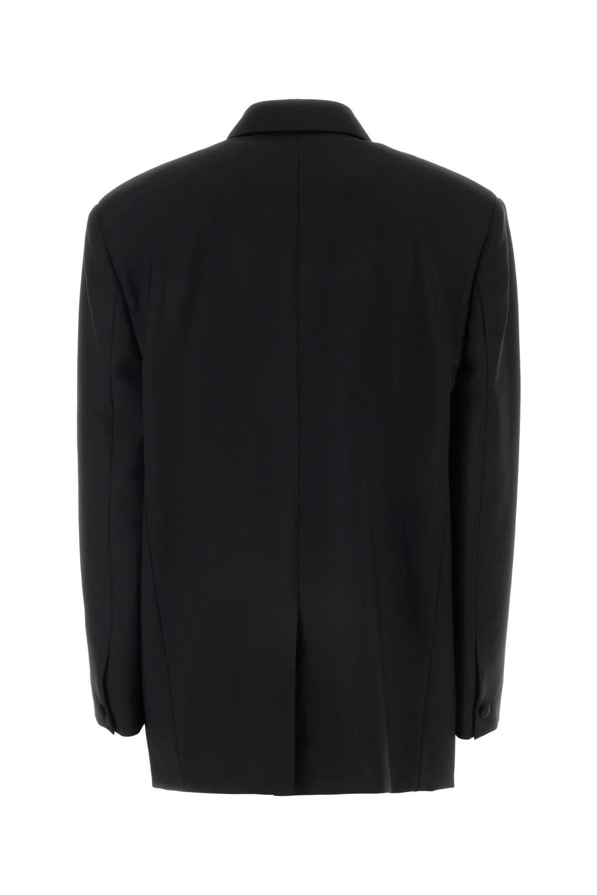 Givenchy Women Black Wool Blend Oversize Blazer - 2