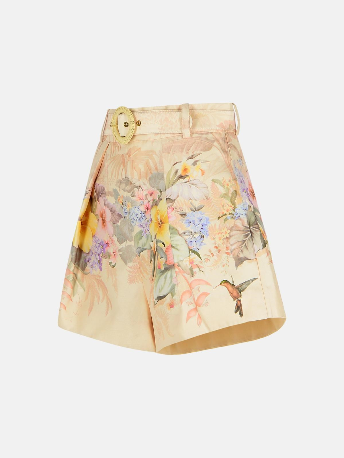 'ILLUMINATE' IVORY SILK BLEND SHORTS - 2