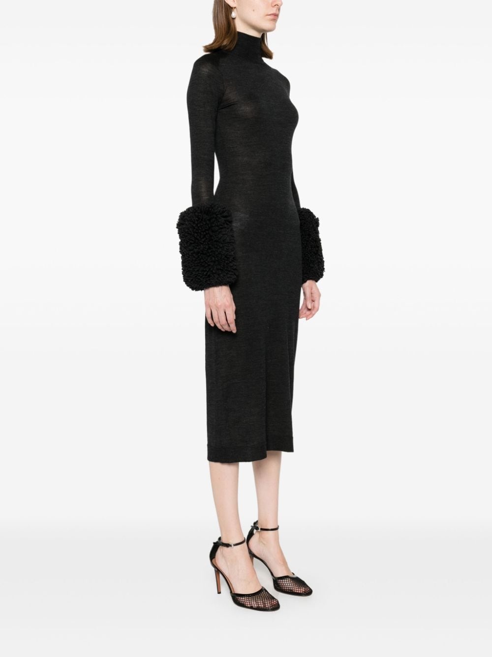 bubble cuffs bodycon dress - 3
