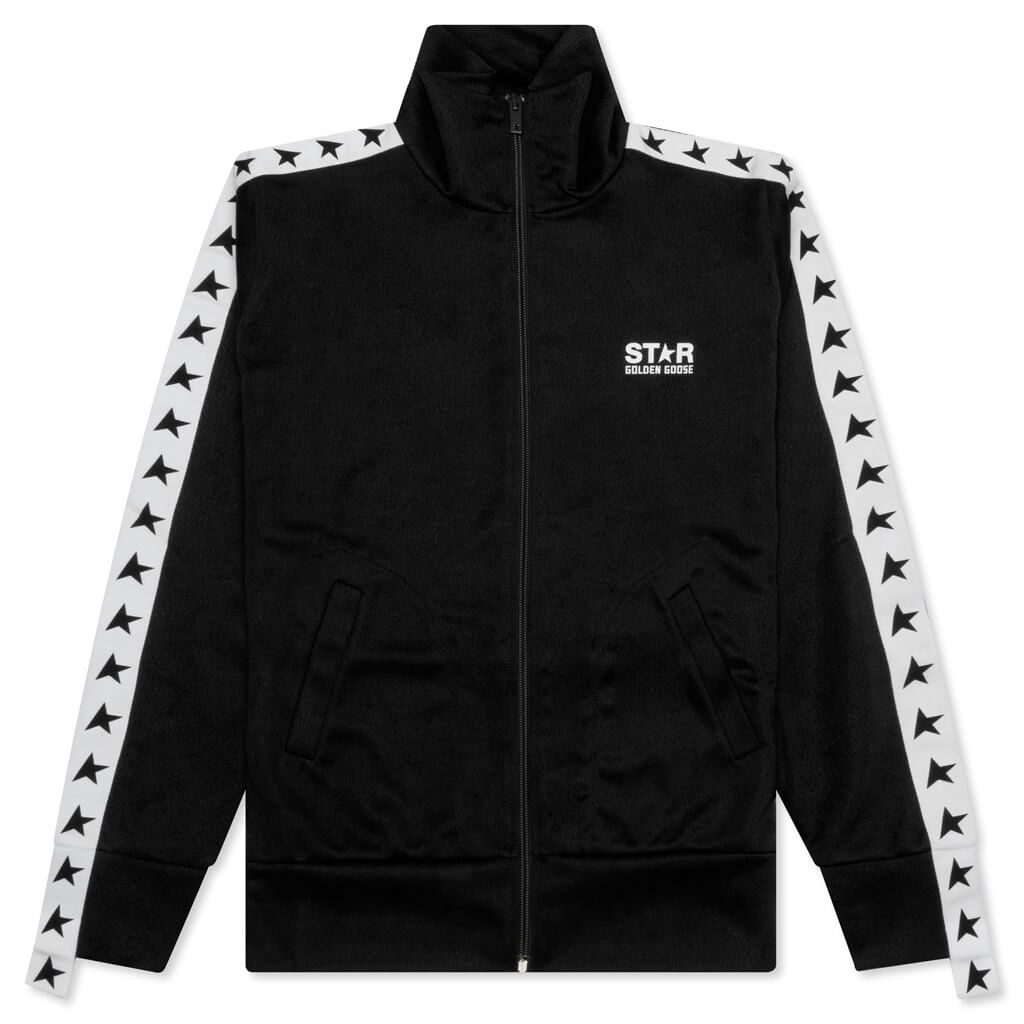 WOMEN'S STAR ZIPPED TRACK JACKET - BLACK - 1