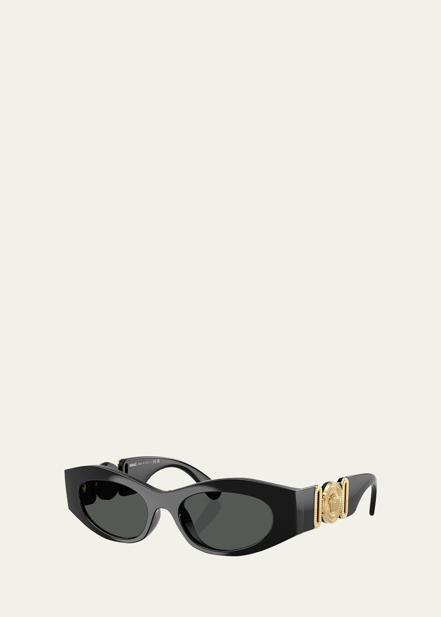 Medusa Embellished Oval Plastic Sunglasses, 51MM - 2