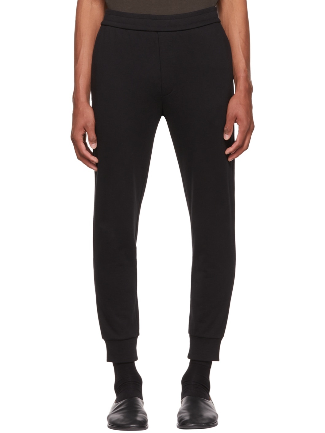 The Row SSENSE Exclusive Black Edgar Lounge Pants, ssense