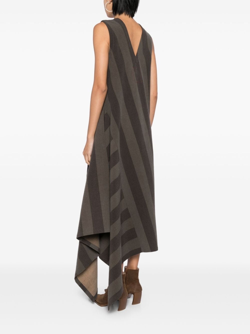 striped asymmetric dress - 4