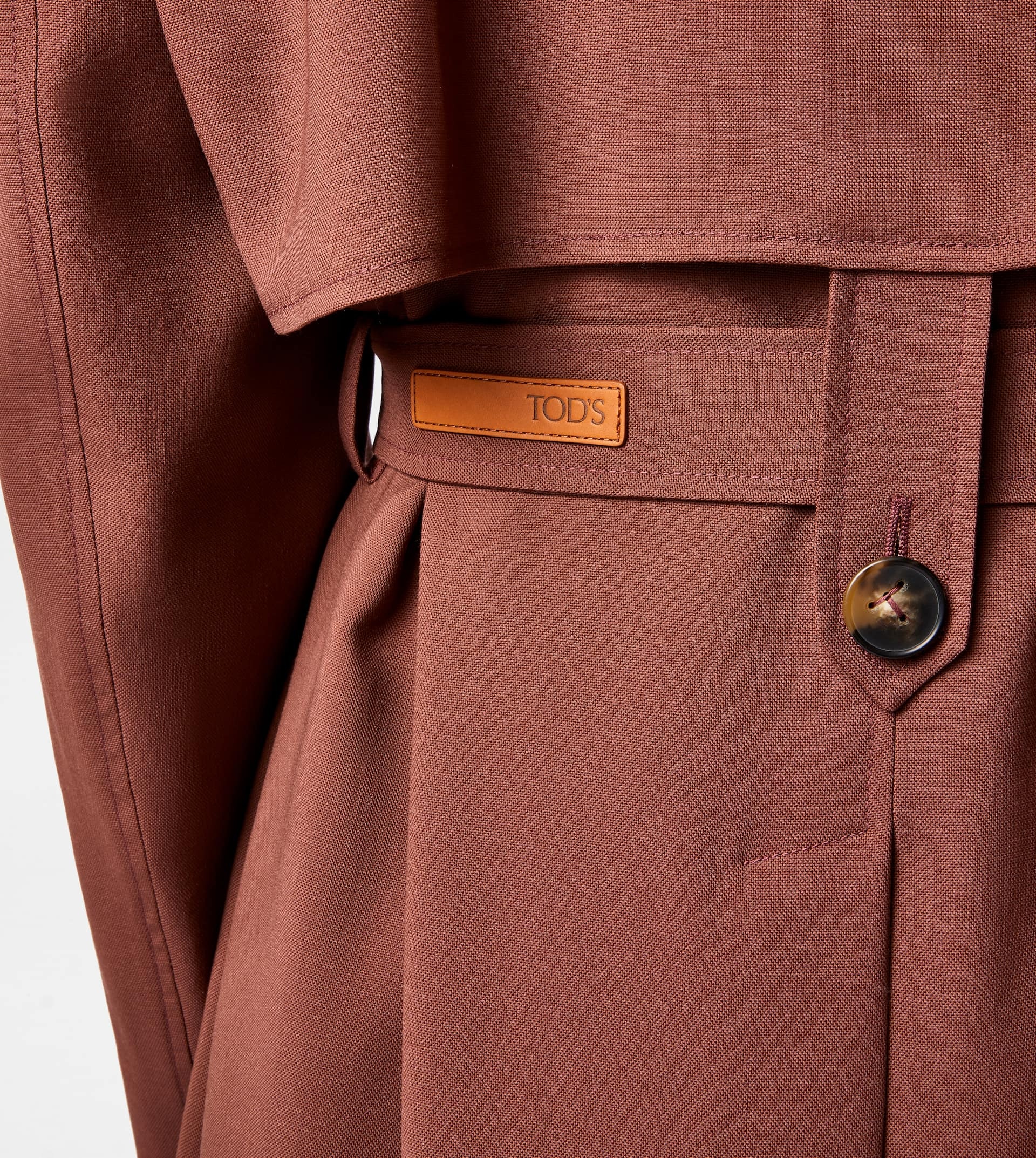 OVERSIZE TRENCH COAT IN WOOL - BROWN - 6