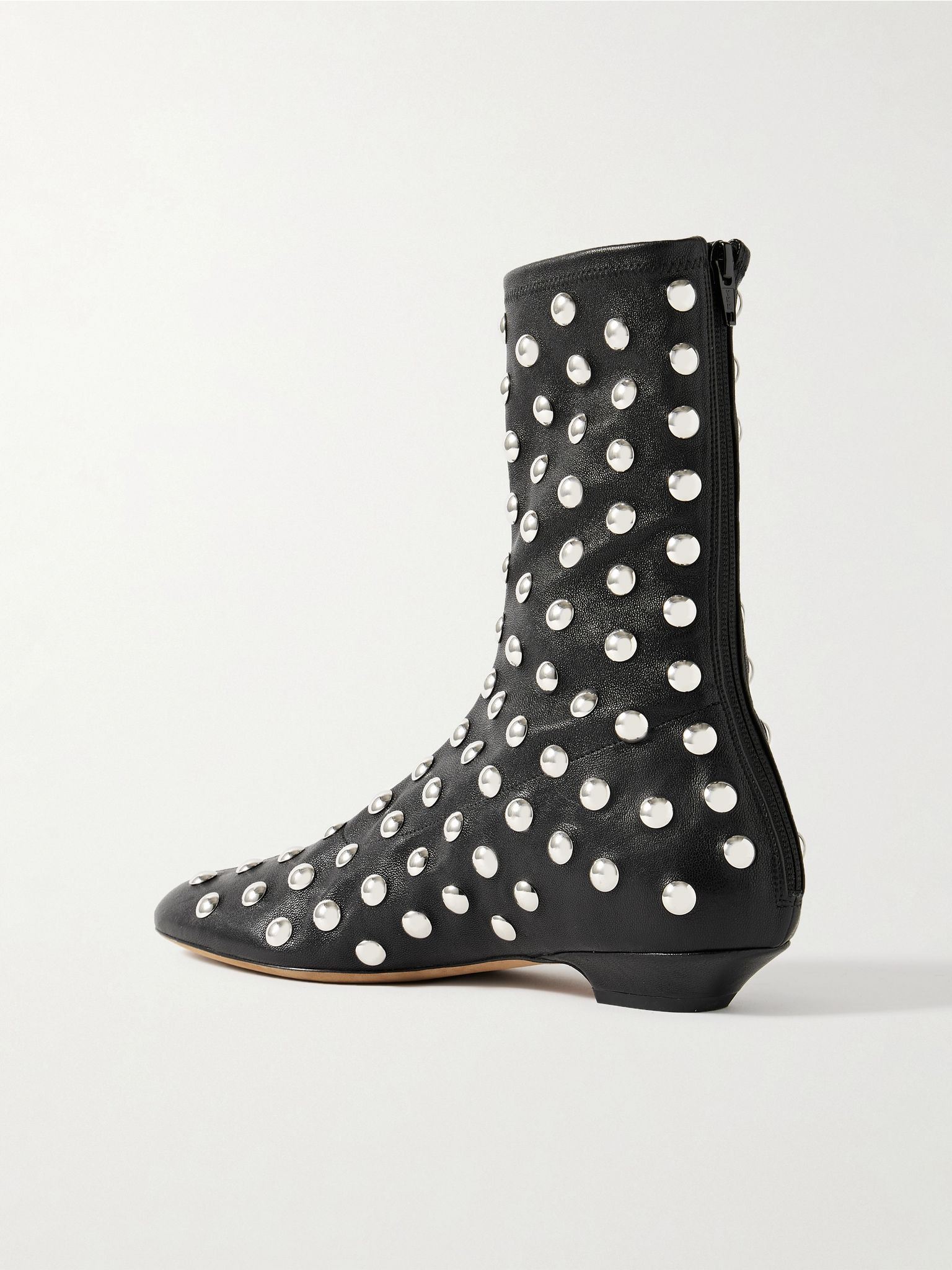 Studded leather ankle boots Black - 3