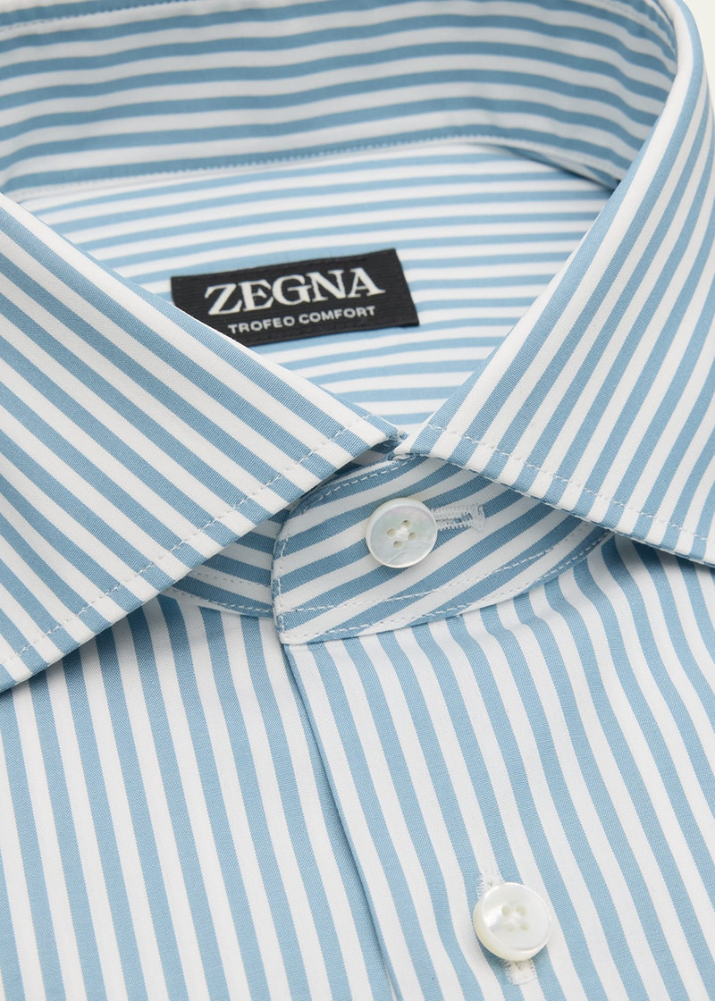 ZEGNA Men's Stripe Trofeo Comfort Dress Shirt outlook