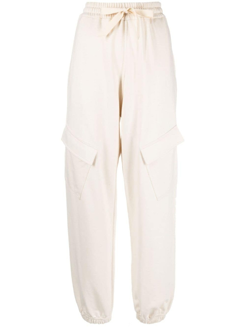 drawstring-waist cotton track pants 1