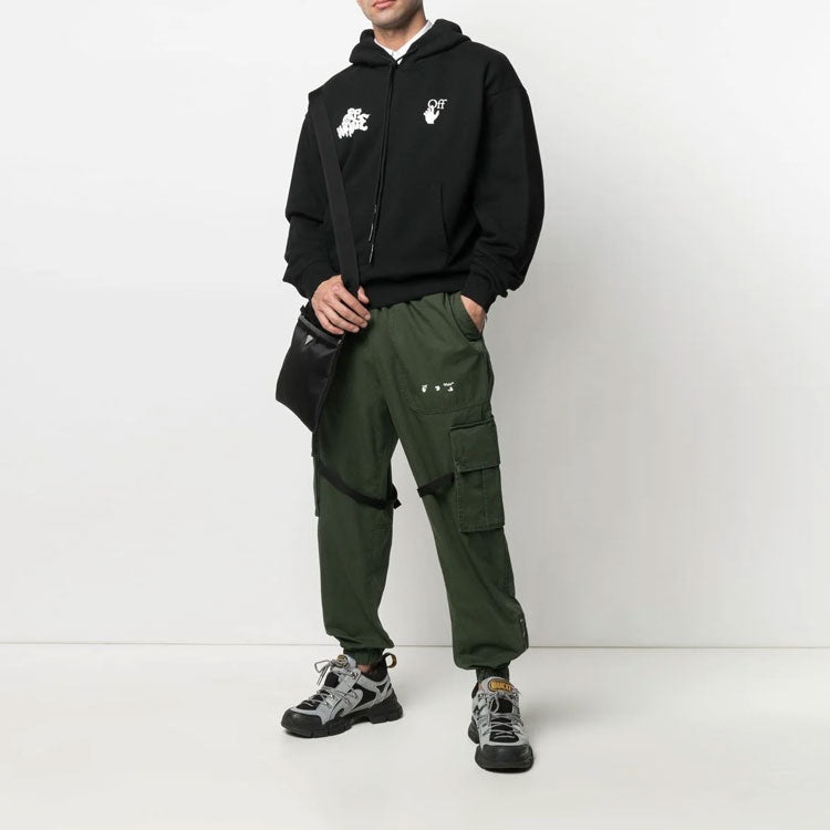 Off-White SS21 Red Tongue Out Over Logo Printing Pullover Loose Fit Black OMBB037S21FLE0061001 - 2