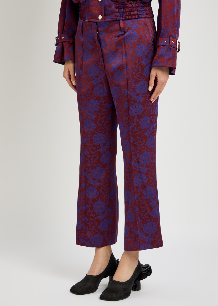 Dries Van Noten Paloma Embroidered Satin Cropped Trousers - 2
