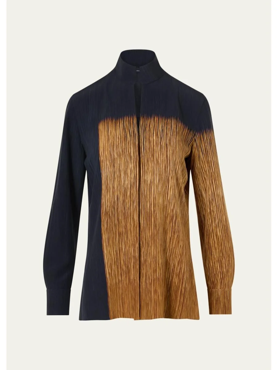 Oro Lienzo Silk Crepe Tunic Blouse - 1