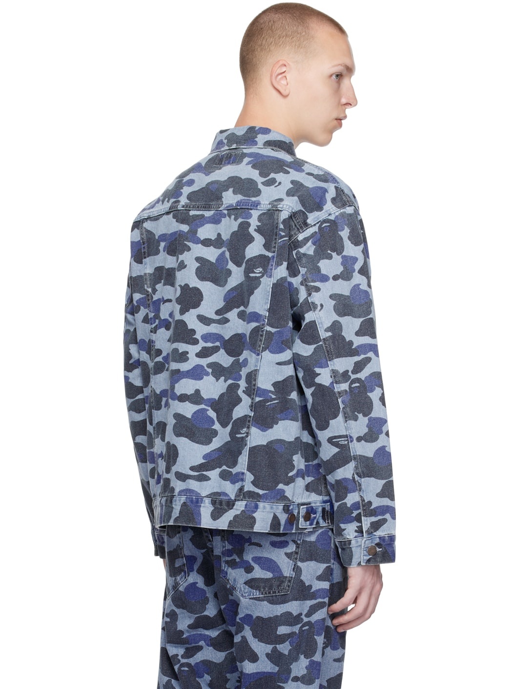 Blue Camo Over Denim Jacket - 3