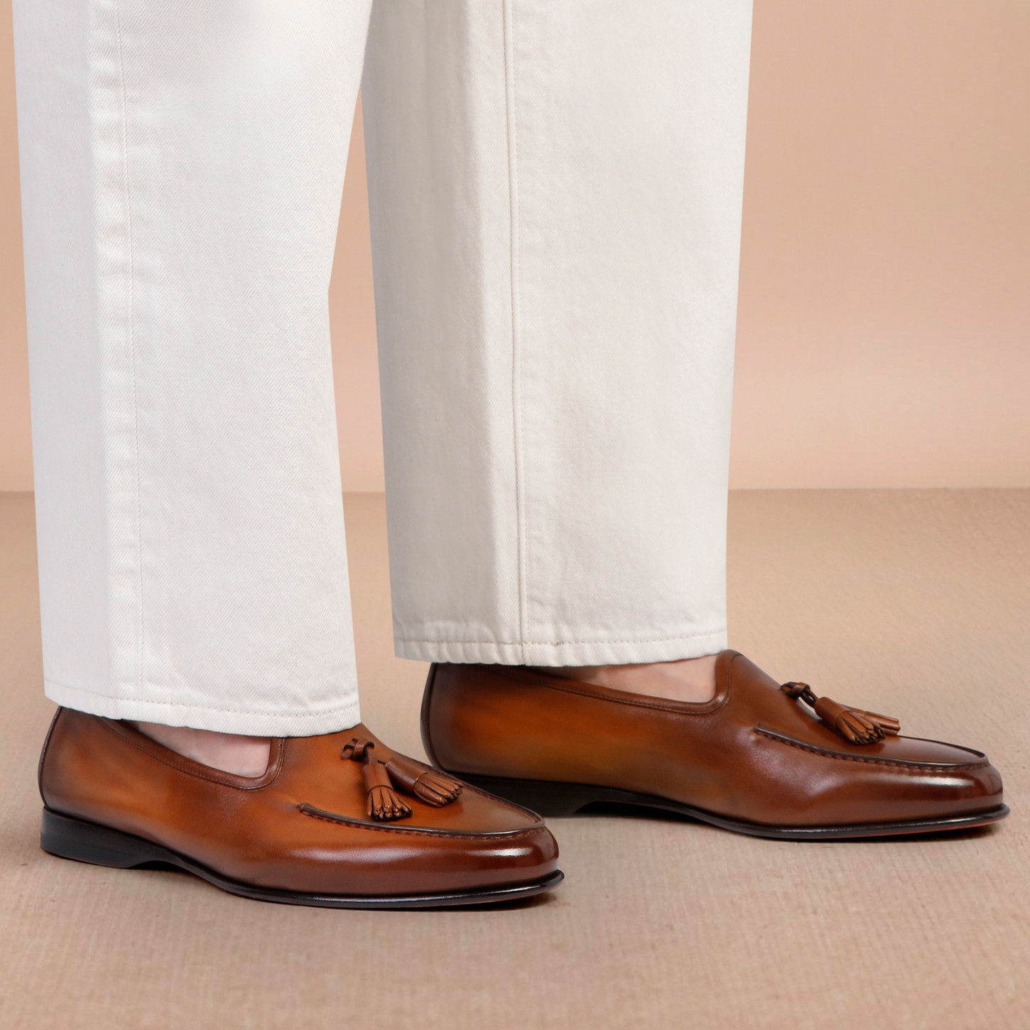 Men's brown leather Andrea tassel loafer - 2