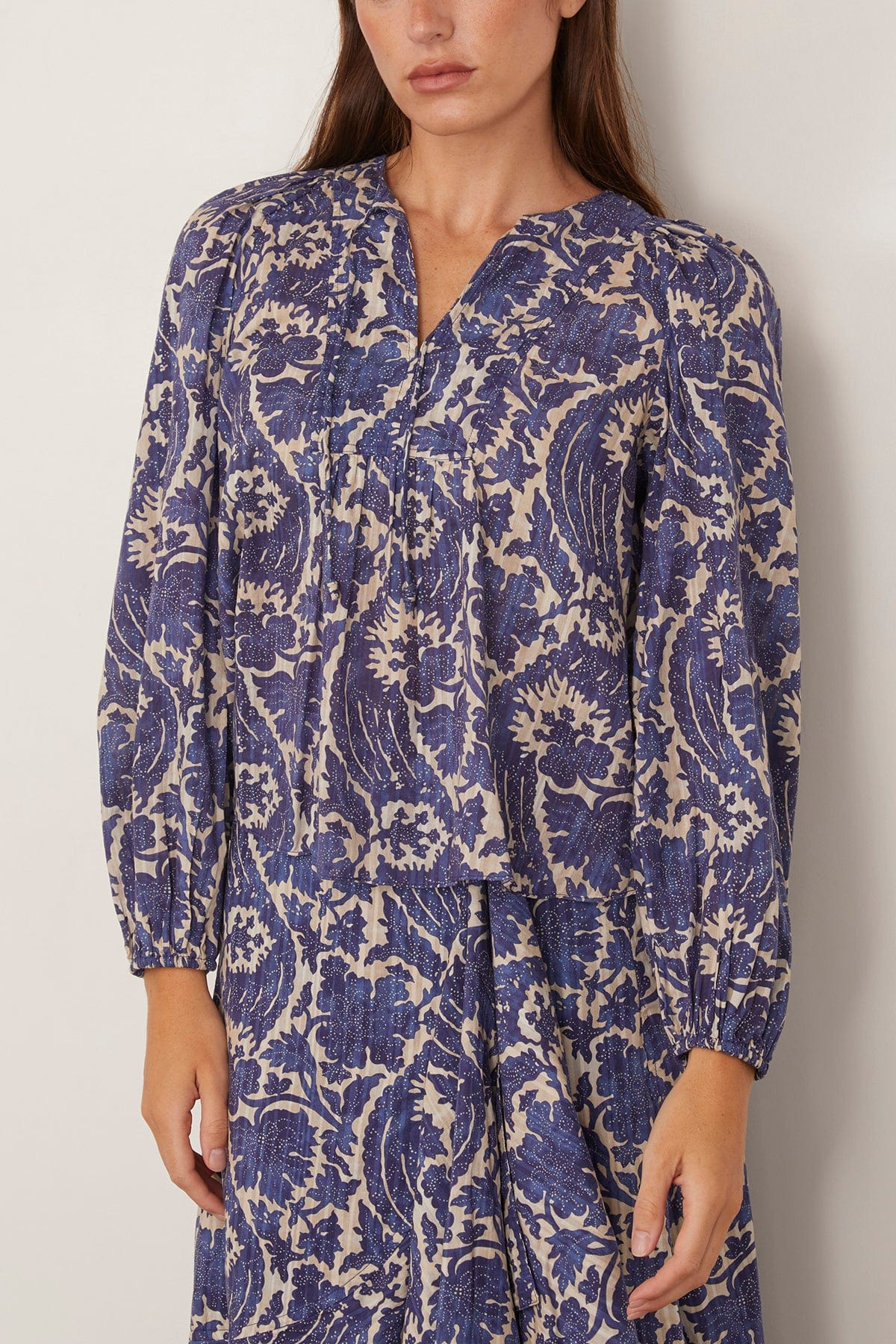 Brea Long Sleeve Blouse in Ocean - 3