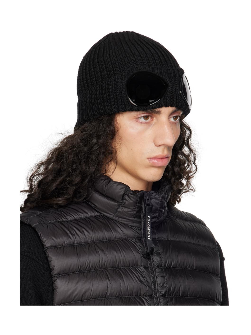 Black Goggle Beanie - 2