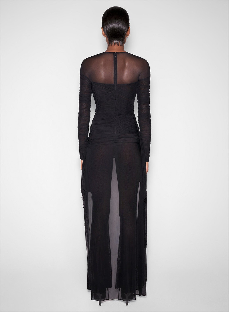 black draped mesh jumpsuit 3