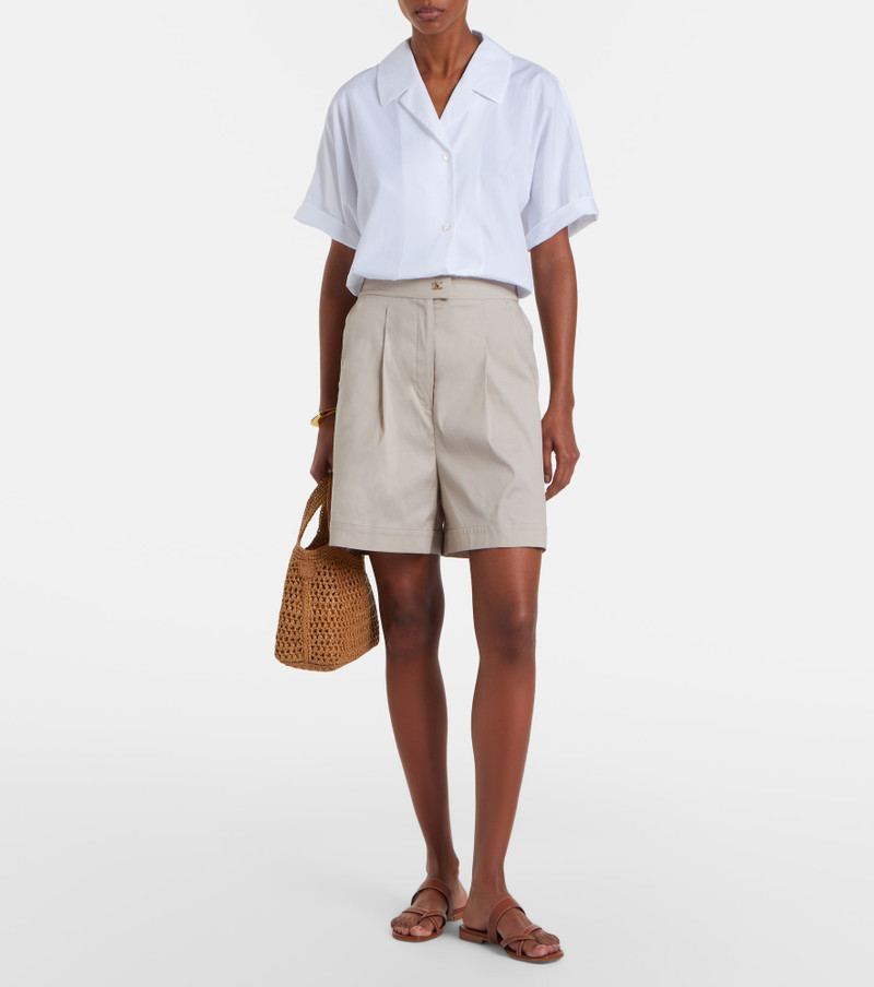 Max Mara Medeola pleated cotton-blend Bermuda shorts outlook