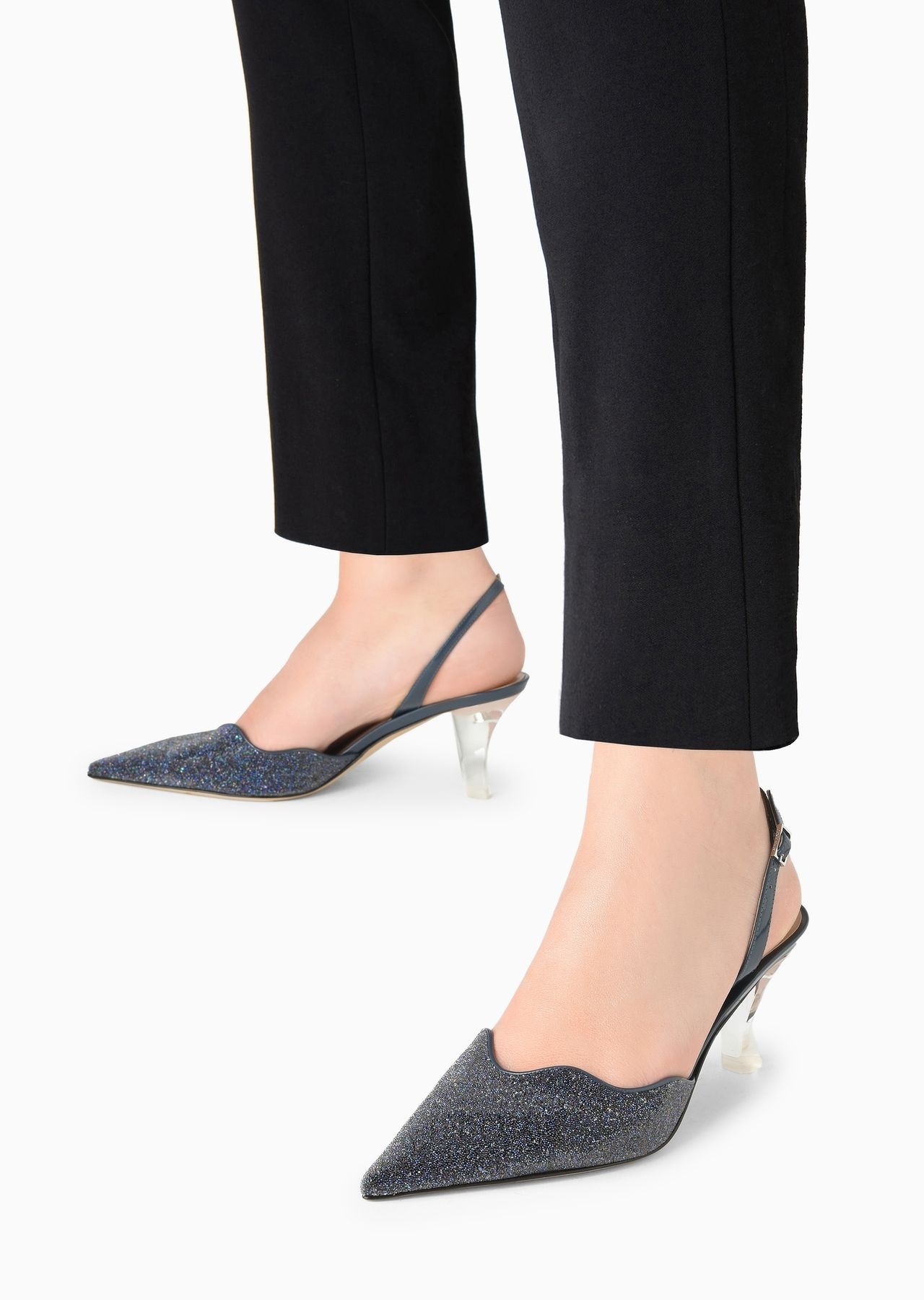 Patent leather and rhinestone slingbacks - 6