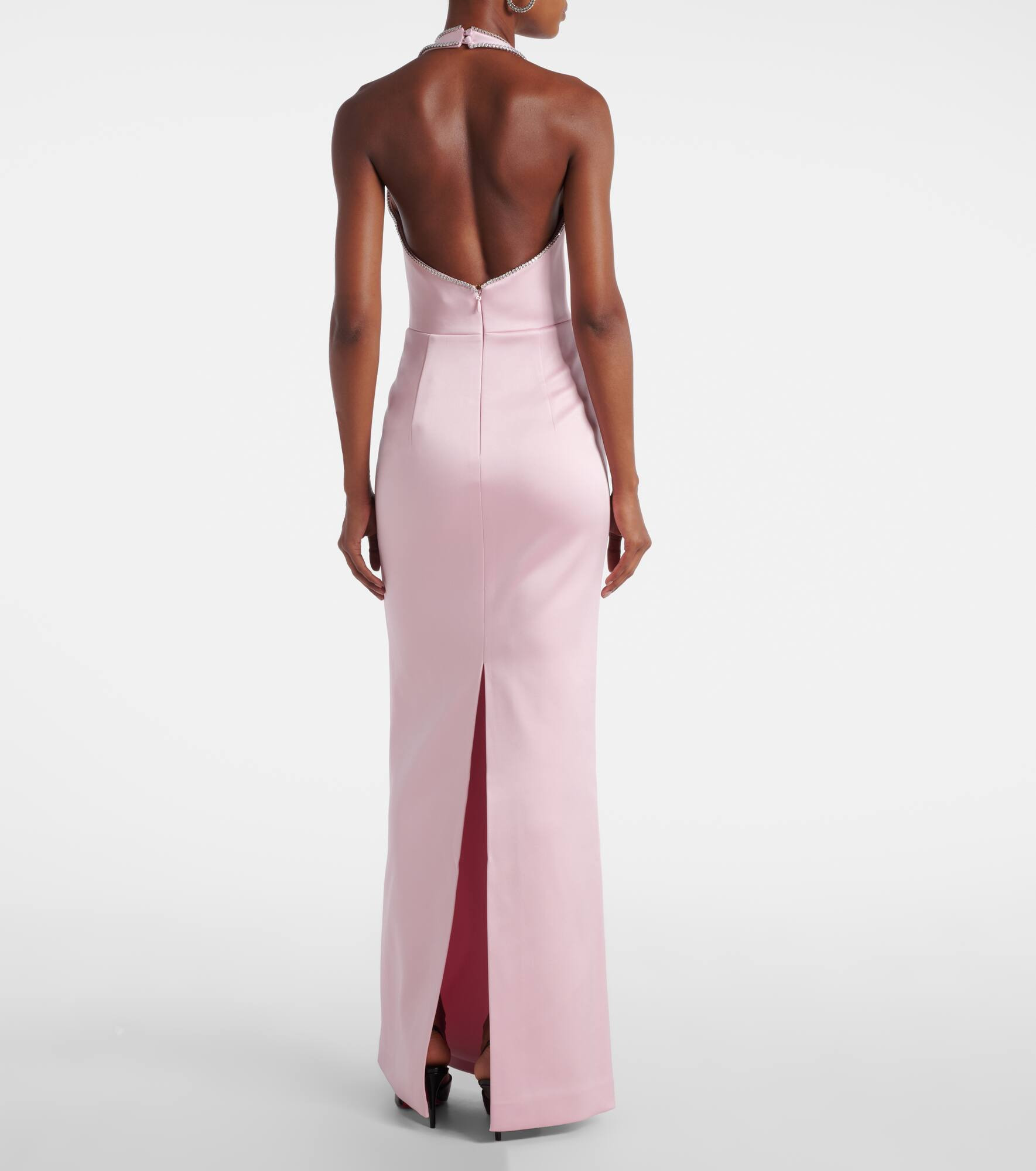 Akari cutout halterneck satin gown - 3