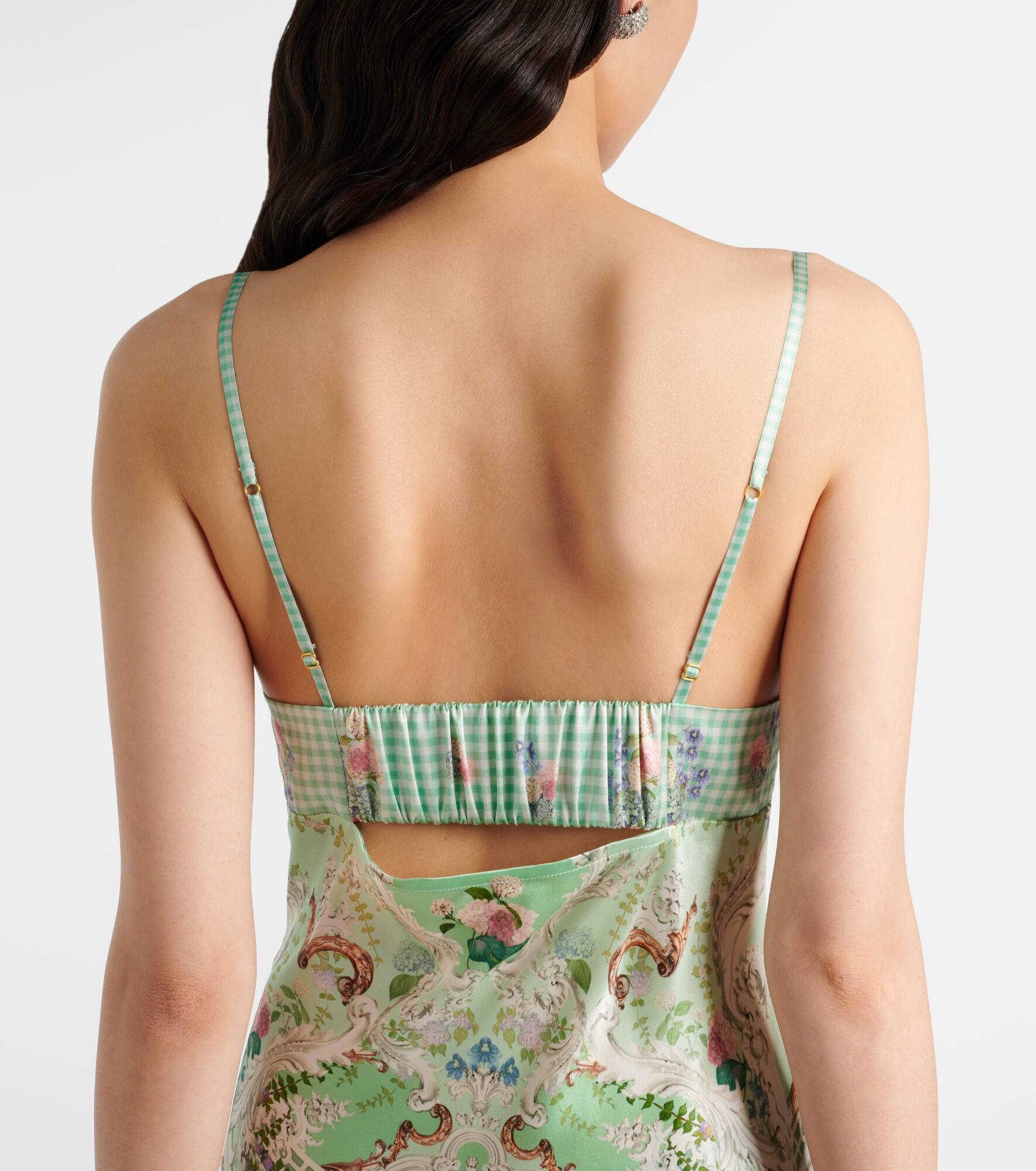 Gathered silk midi dress - 6