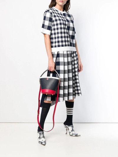 Thom Browne Fun Mix Leather Sand Bucket Bag outlook