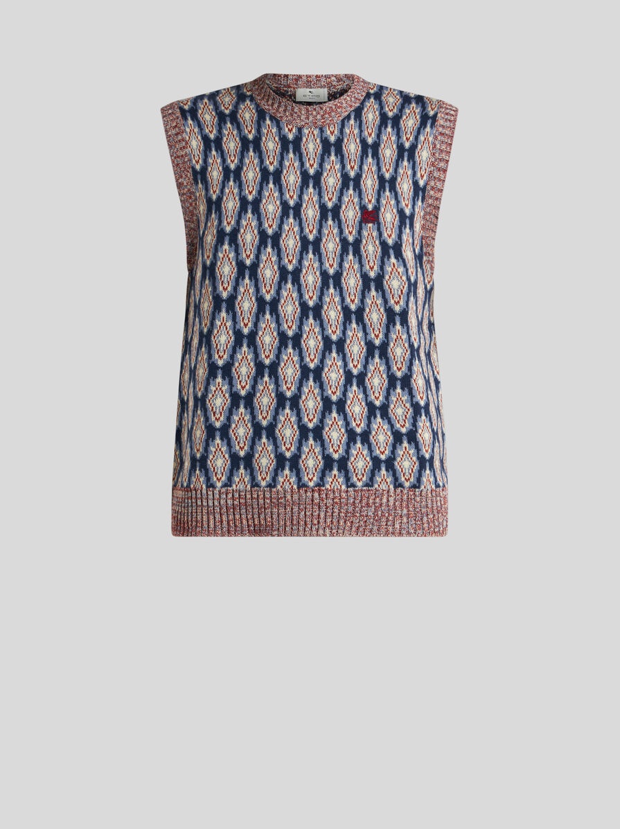 KNIT JACQUARD WAISTCOAT - 1