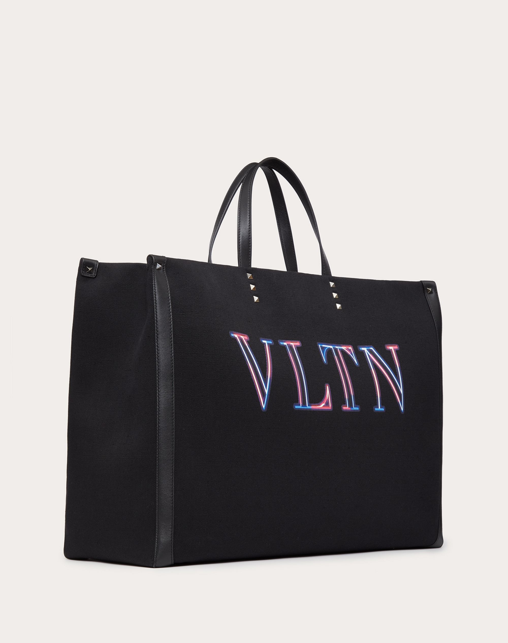 Large VLTN NEON Tote Bag in Canvas - 2