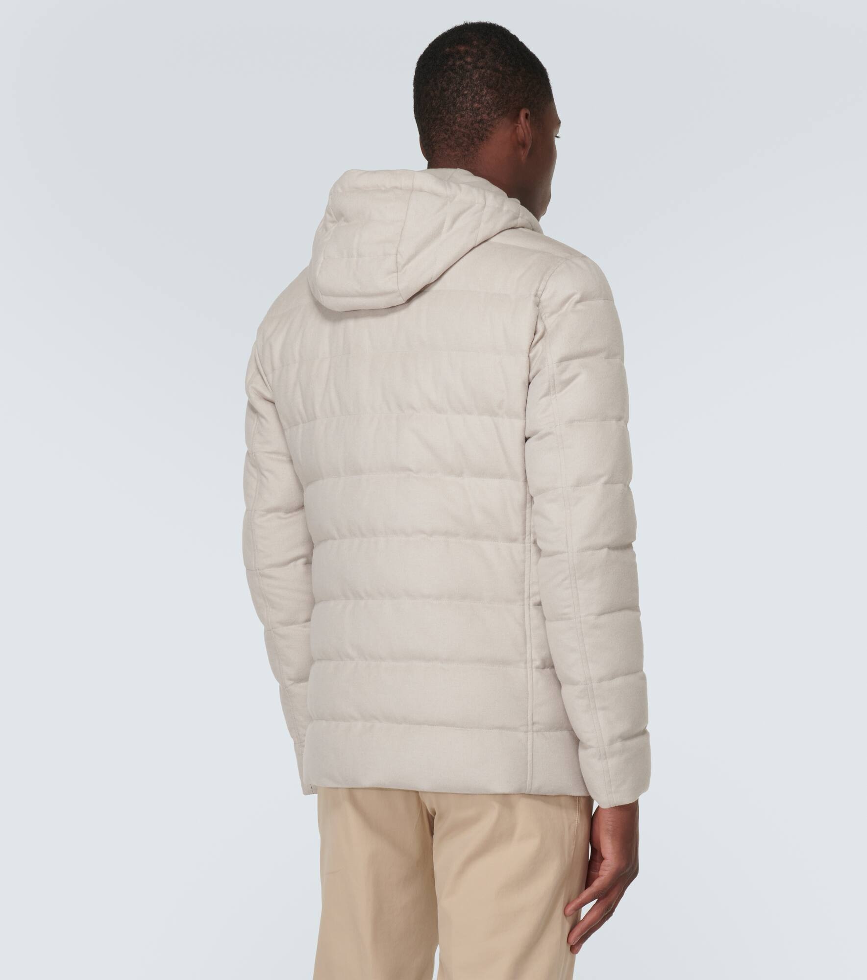 Quilted silk and cashmere coat - 4