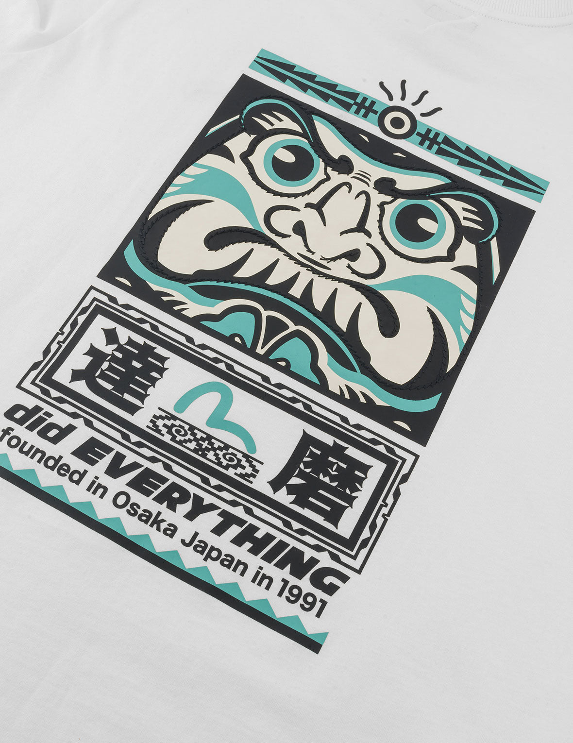 Seagull and Daruma Totem Print Regular Fit T-shirt - 10