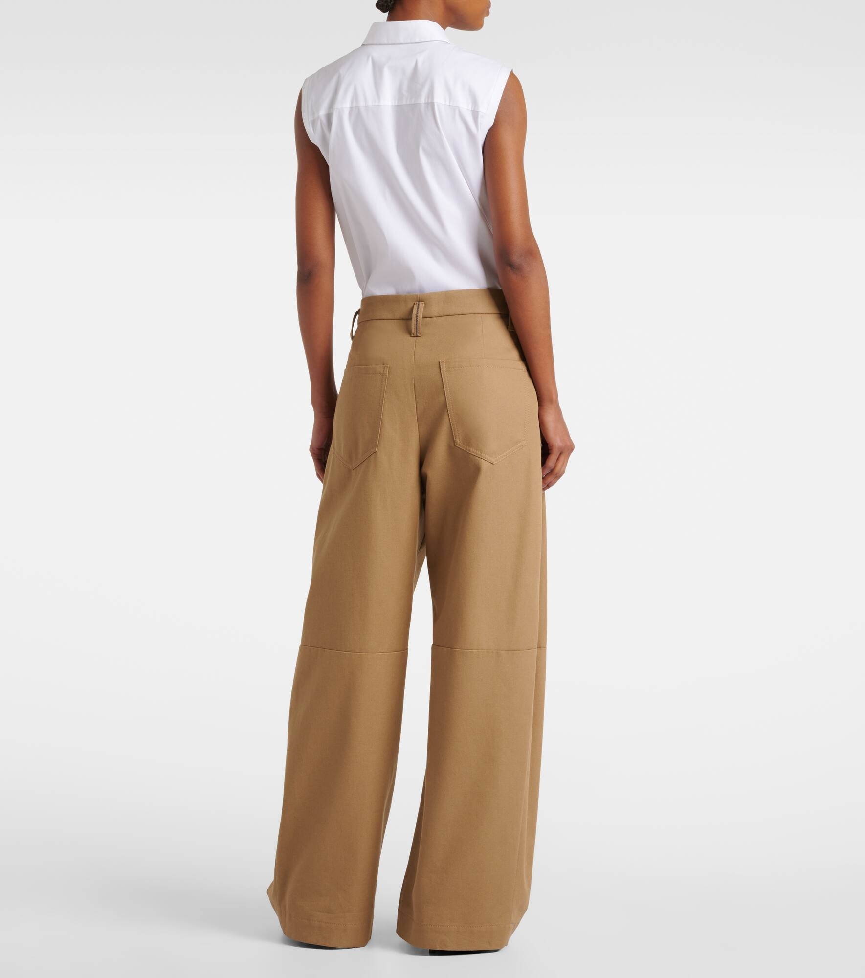 Monili cotton wide-leg pants - 3