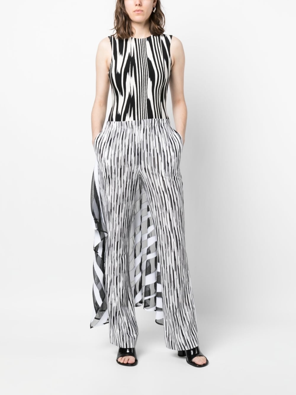 abstract-print sleeveless bodysuit - 2