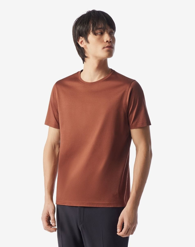 CORNELIANI Scorched earth crew neck pure cotton t-shirt outlook