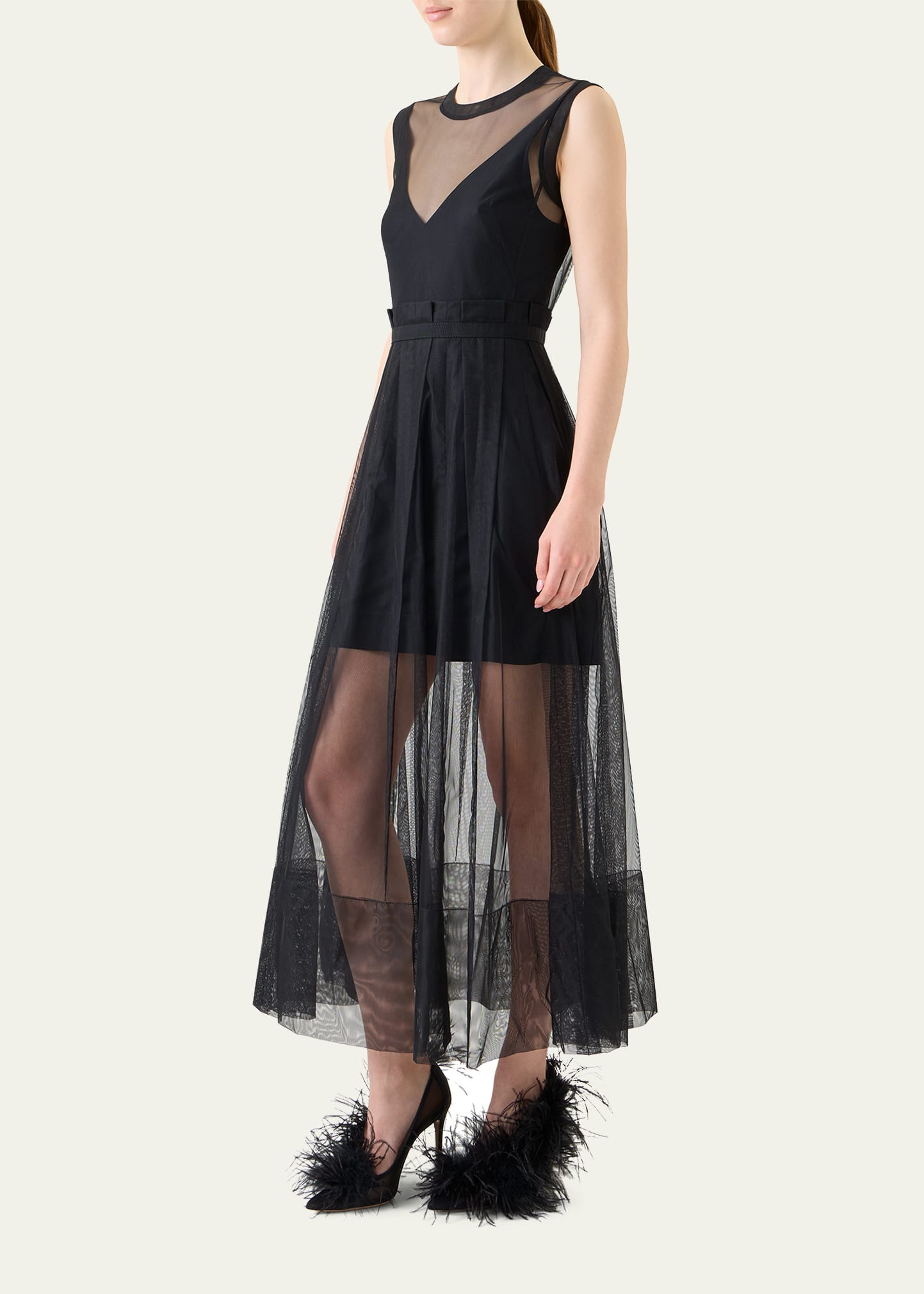 Techno Tulle Fit-&-Flare Gown - 4