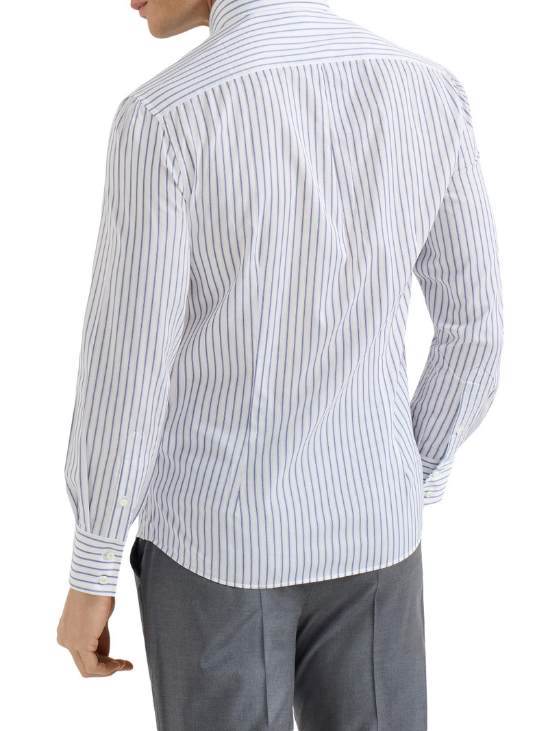 Men's Multistripe Twill Slim Fit Shirt with Button Down Collar - Multicolored 3