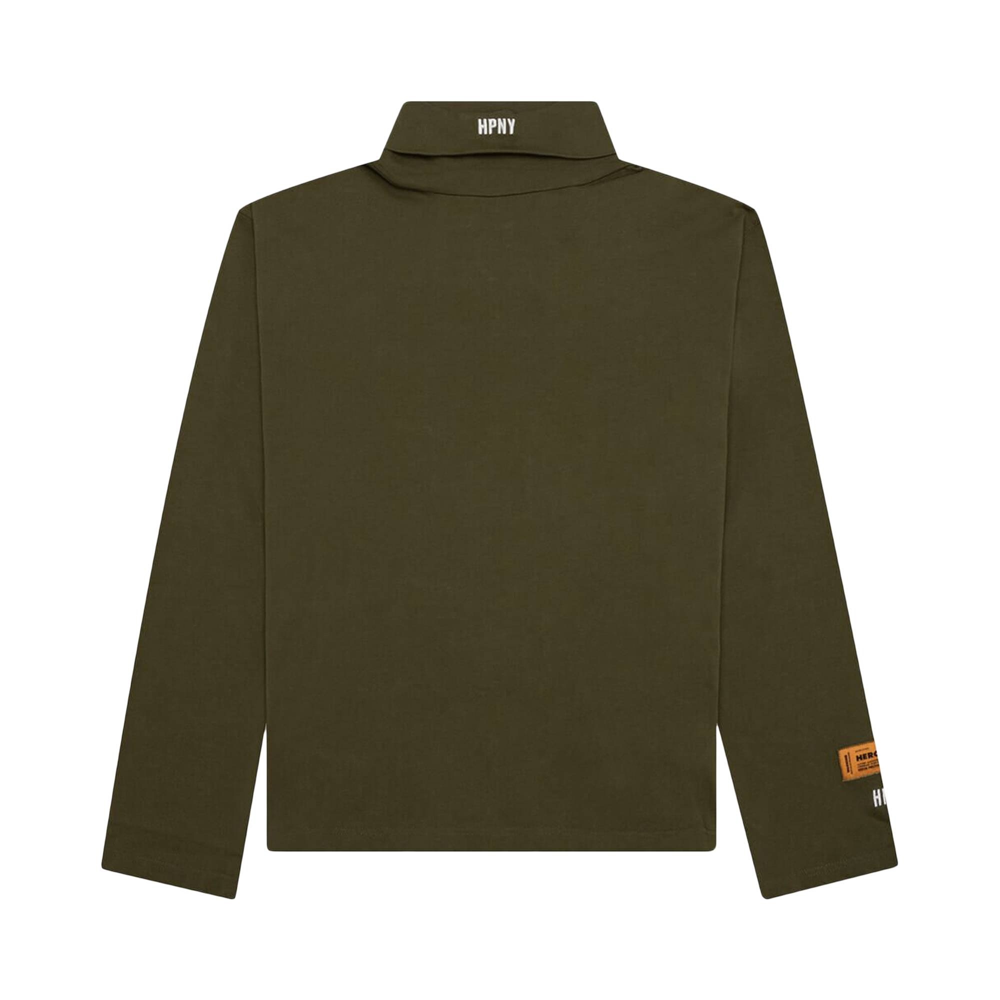 Heron Preston Logo Patch Rollneck Long-Sleeve T-Shirt 'Dark Olive' - 1