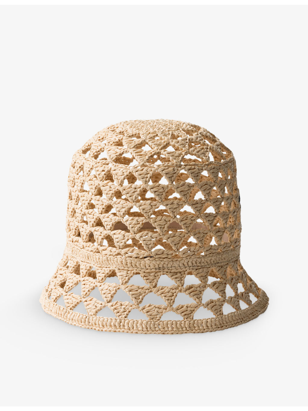 Brand-embroidered cut-out woven bucket hat - 2