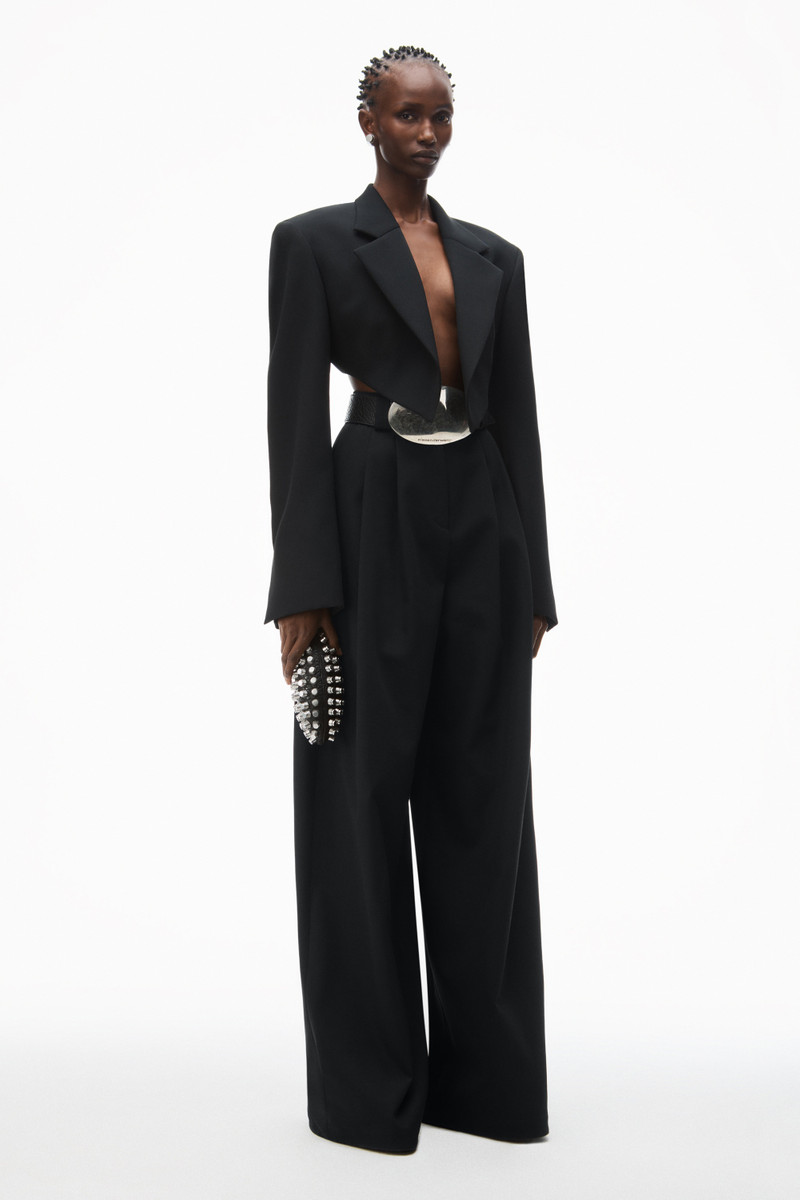 Alexander Wang high-waist wide-leg pant in wool twill outlook