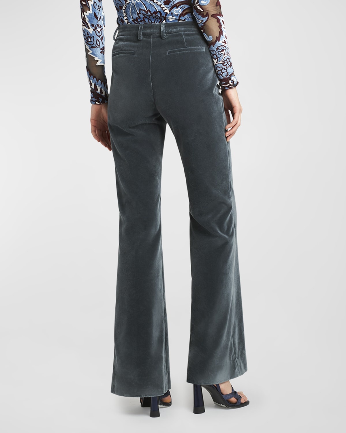 Bootcut Velvet Trousers - 6