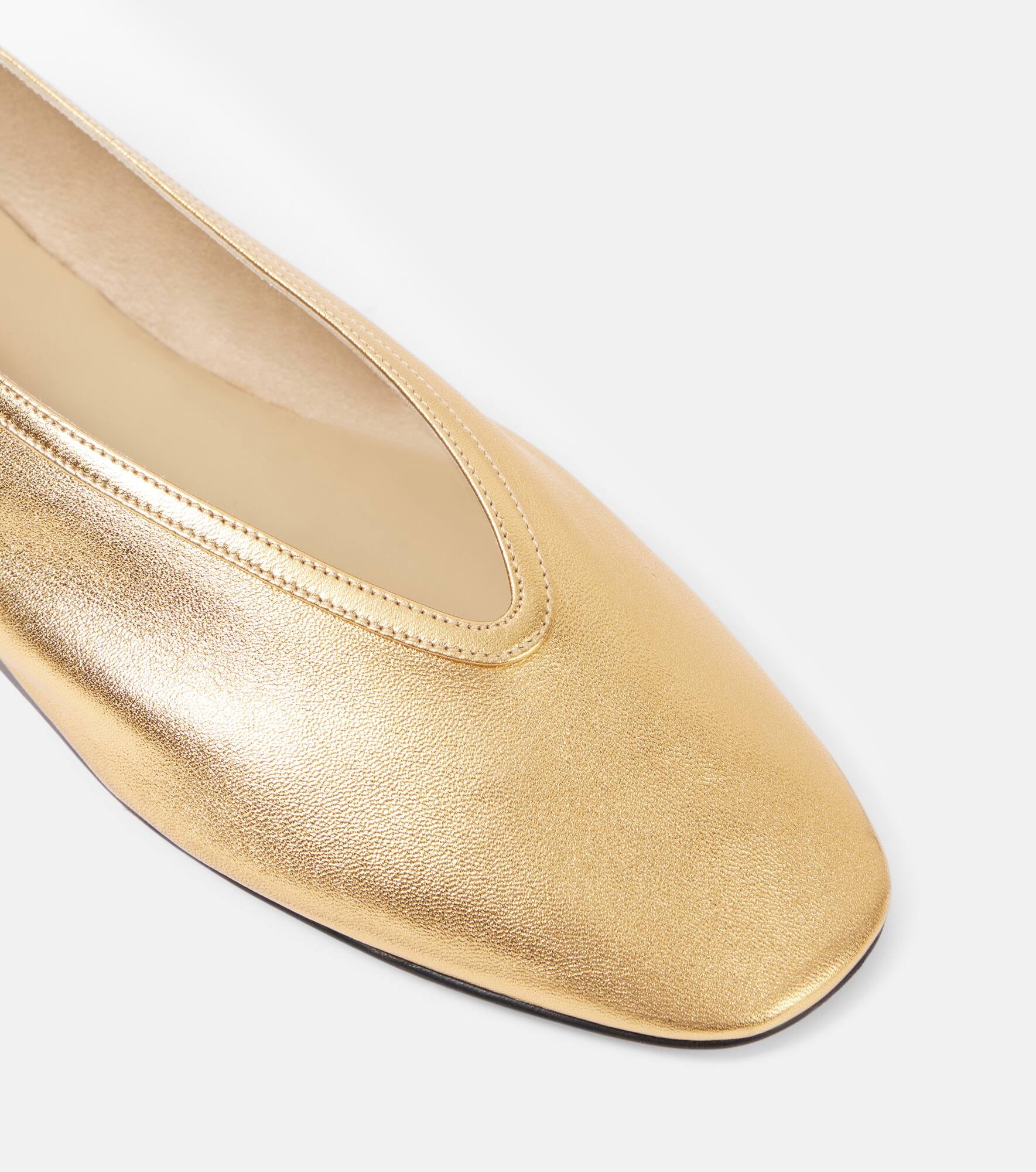 Luna metallic leather ballet flats - 5