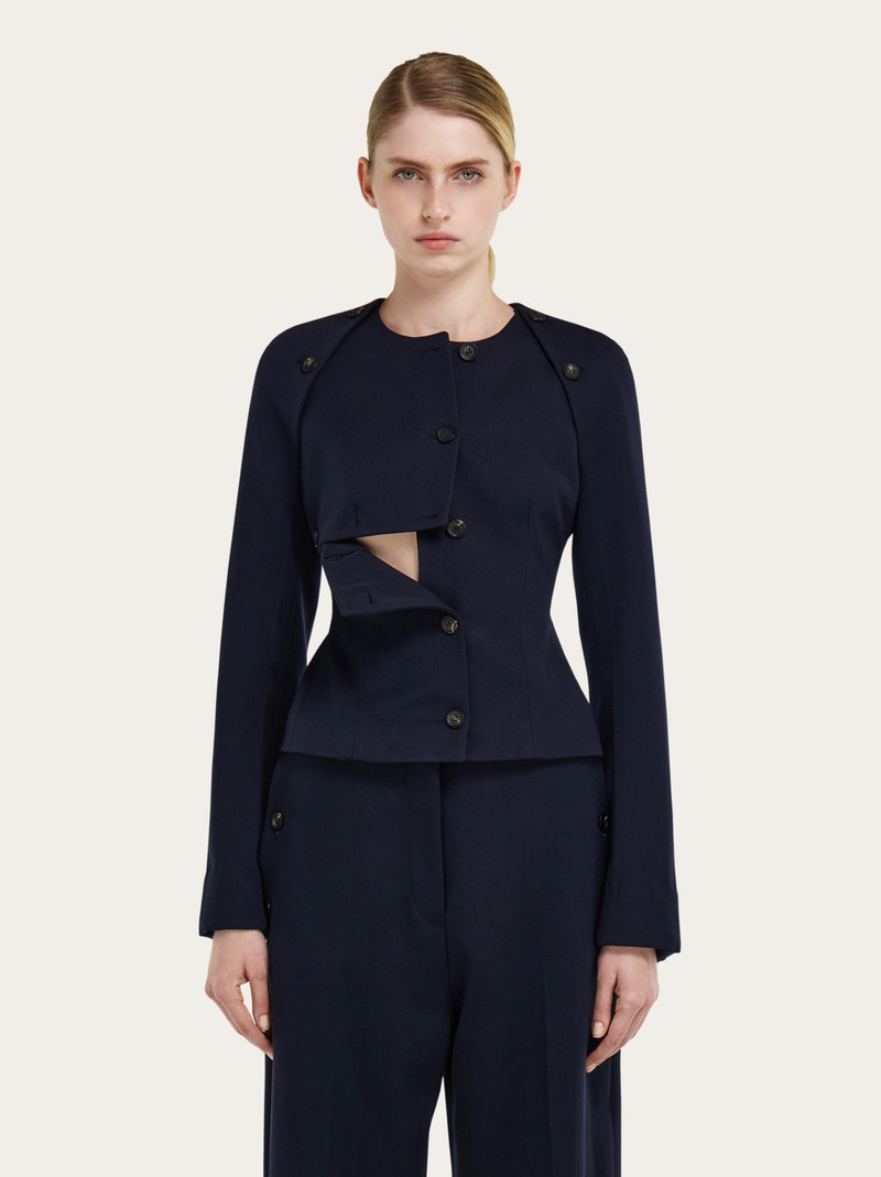 Cropped jacket with button detail 1