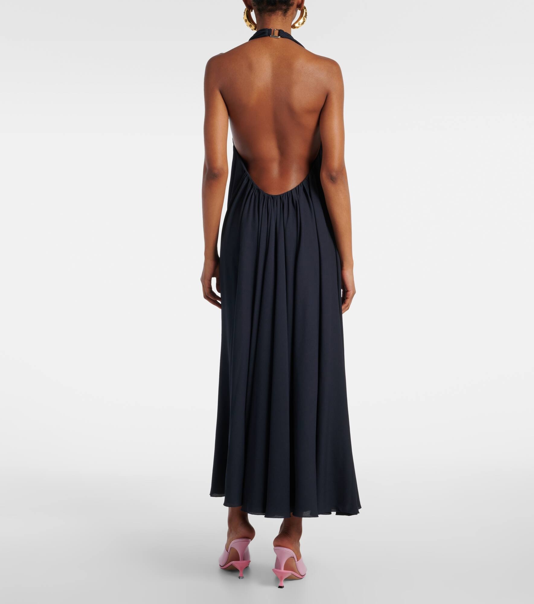 Norma draped open-back crêpe maxi dress - 3