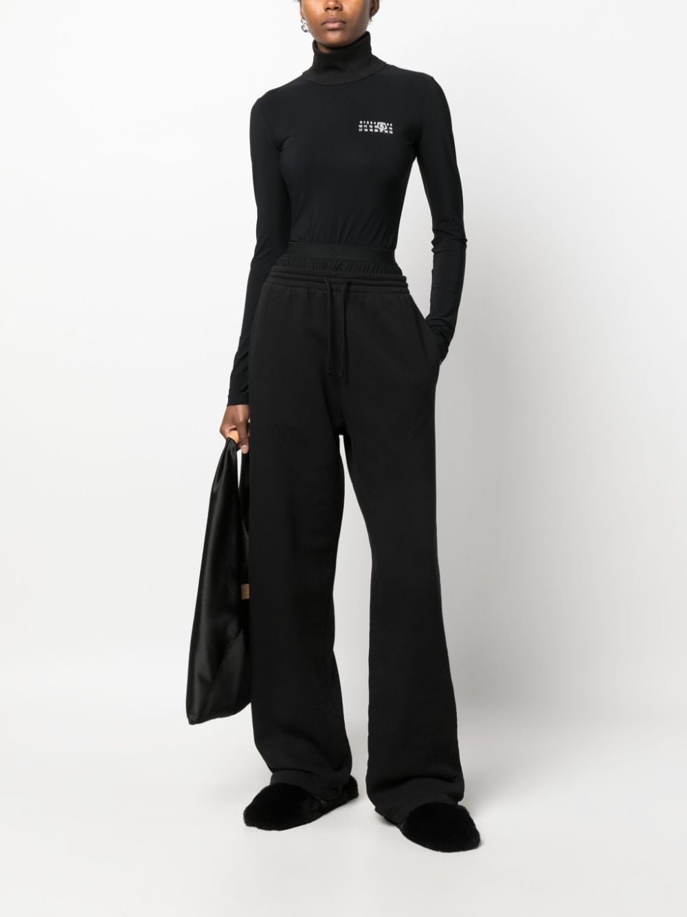 elastic-waist wide-leg track pants - 3