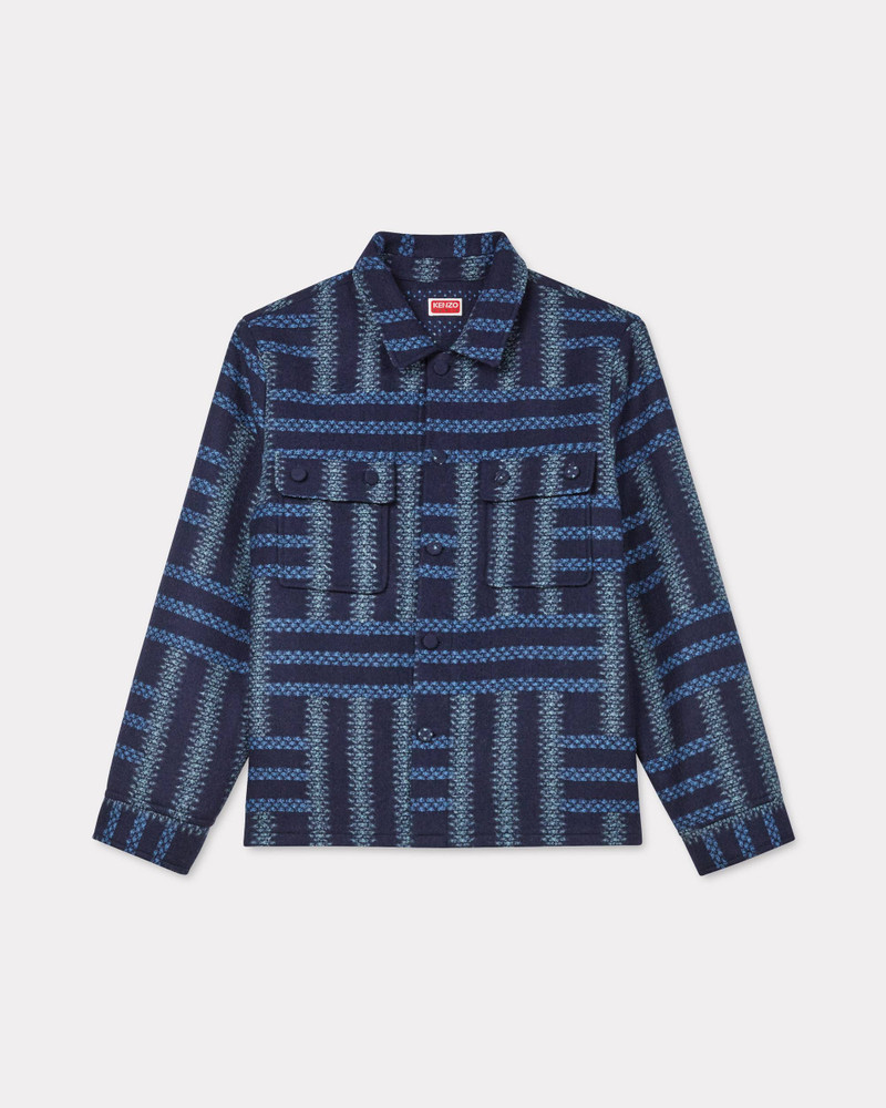 'KENZO Weave' overshirt in virgin wool - 1