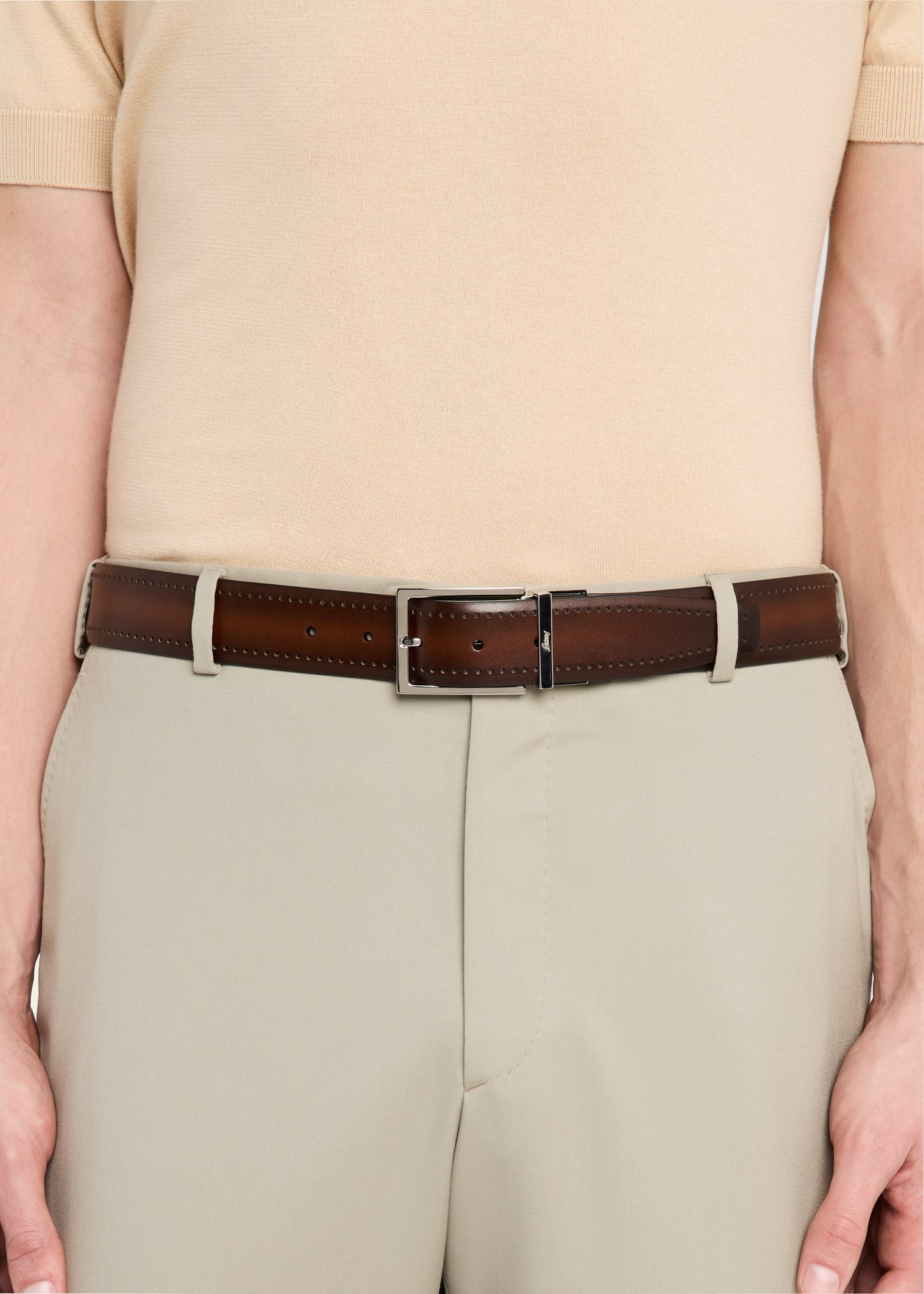 Men's Reversible Burnished Leather Belt - 2