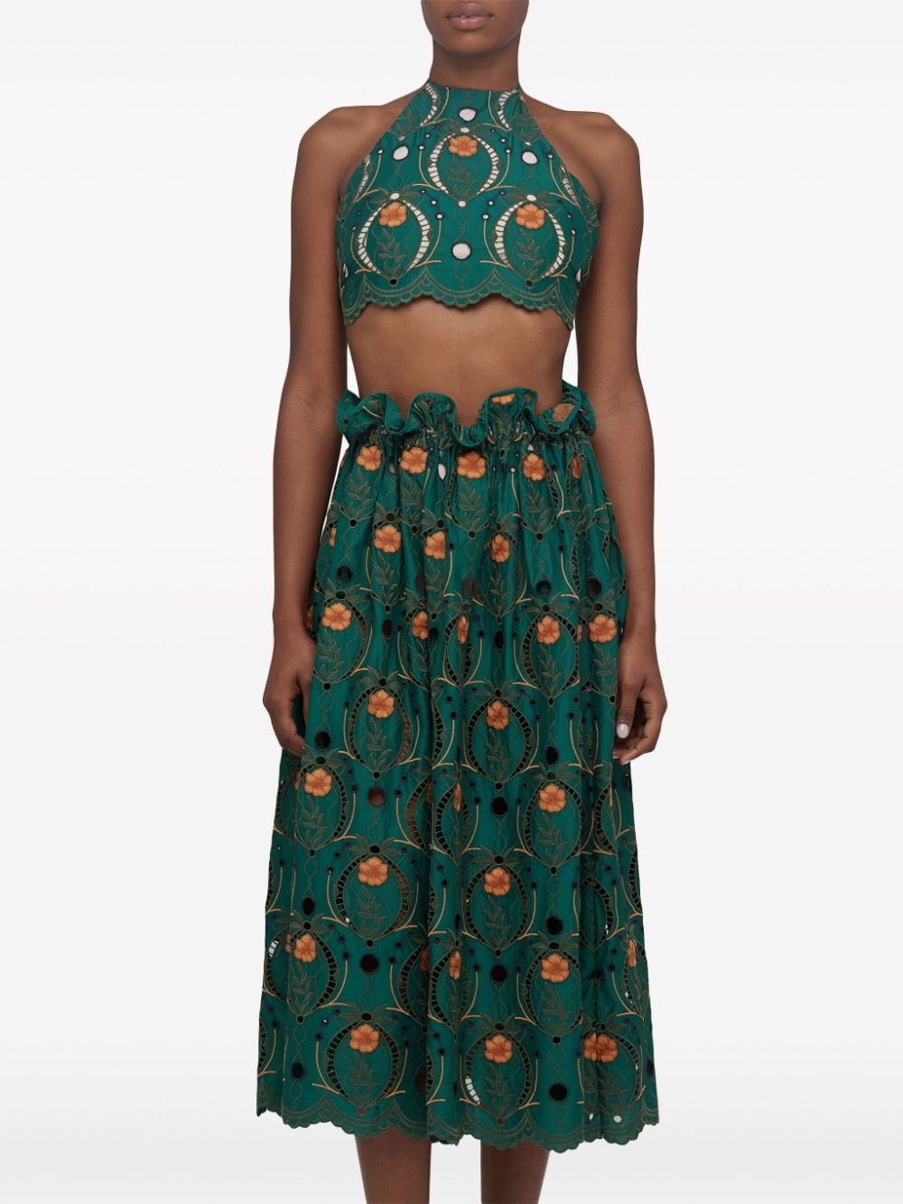 Regina embroidered-design skirt - 4
