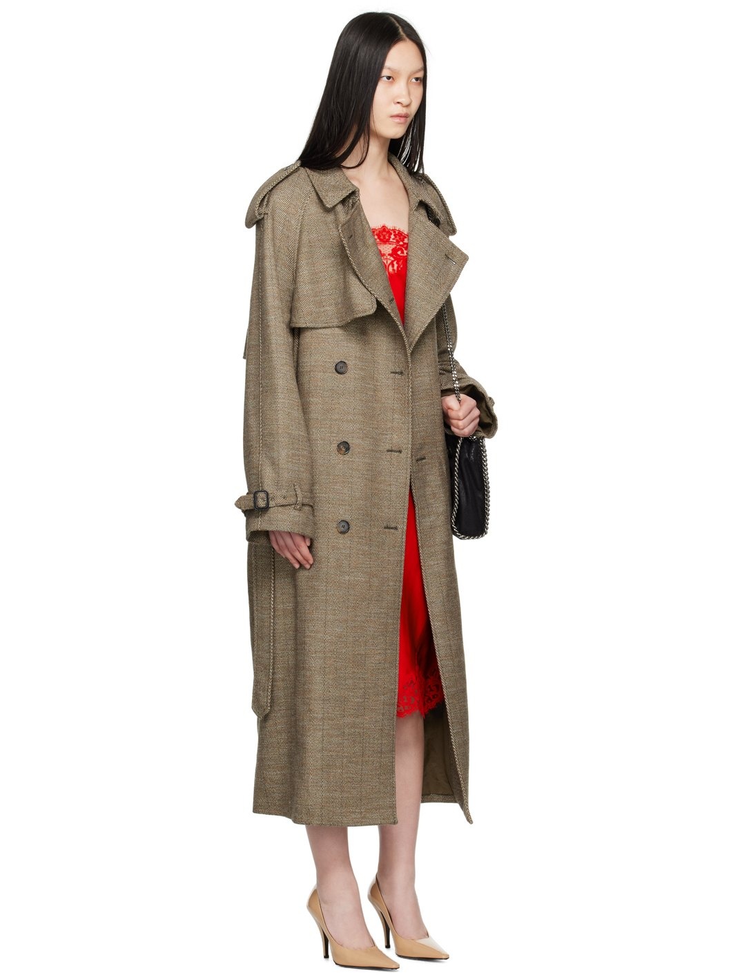 ステラマッカートニー　 Luke Belted Trench Coat STELLA MCCARTNEY Oversized double-breasted belted brushed