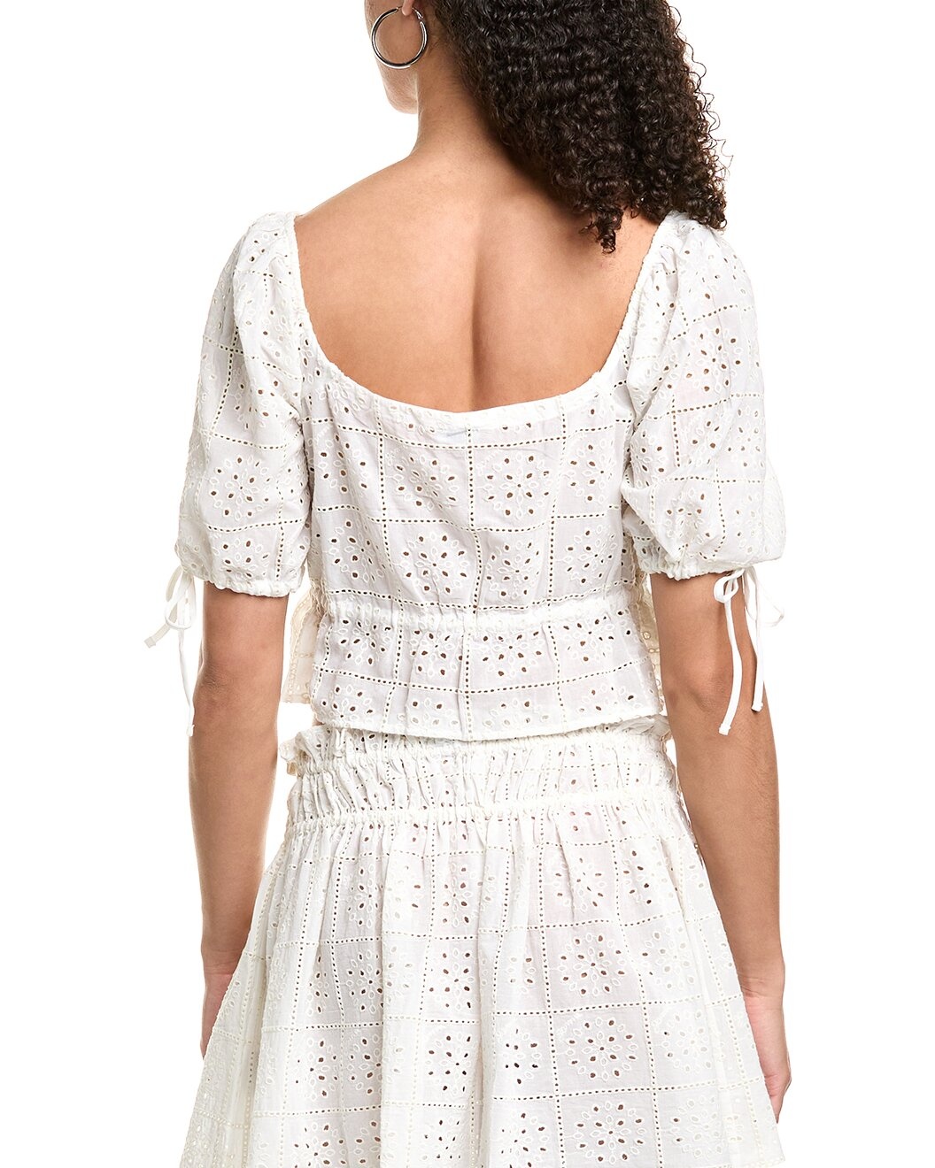 GANNI Light Broderie Anglaise Cropped Top - 2