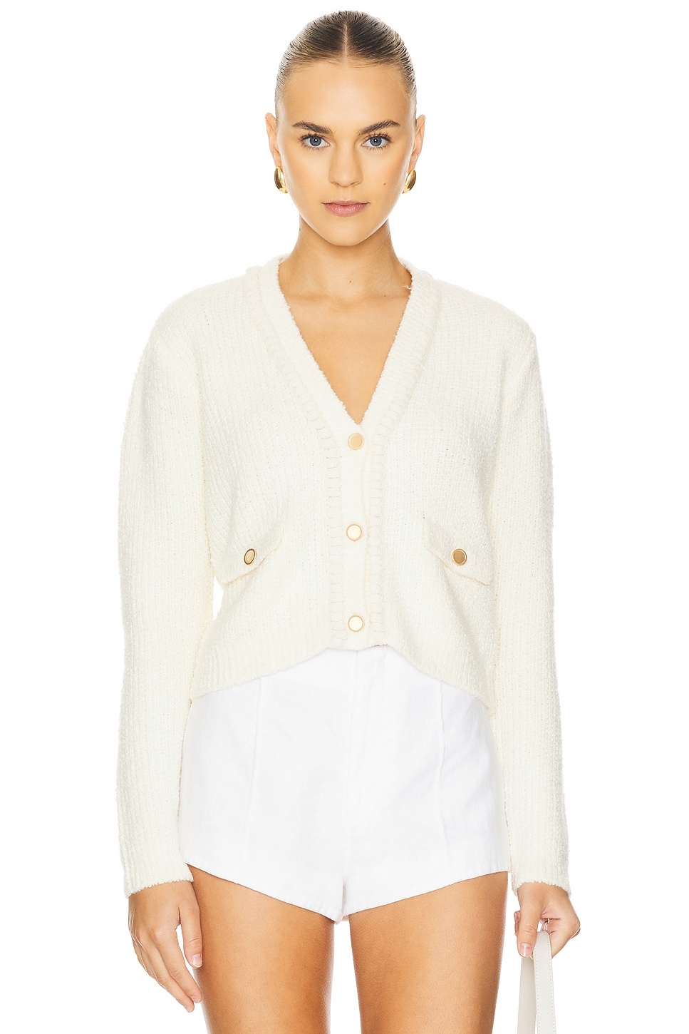 Double Pocket Cropped Cardi - 1