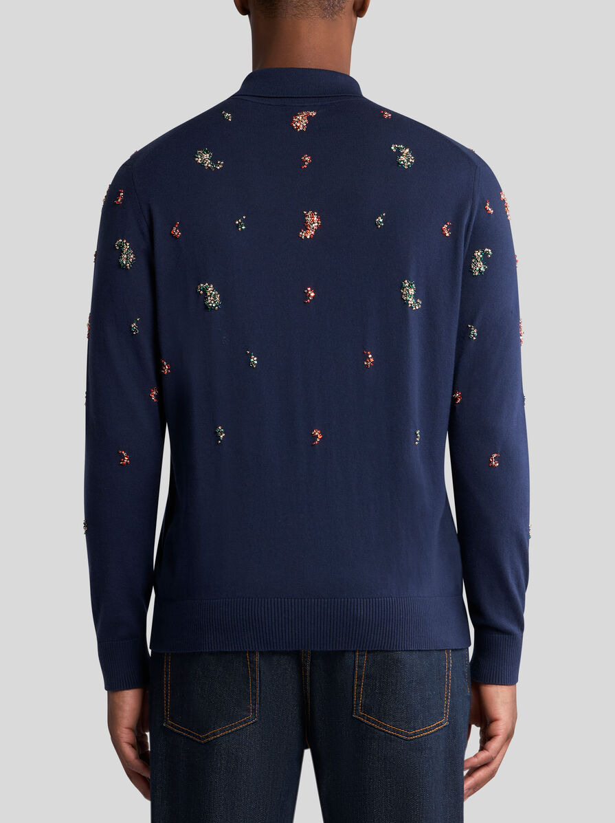 POLO SHIRT WITH CRYSTAL-DETAILED MINI PAISLEY - 4