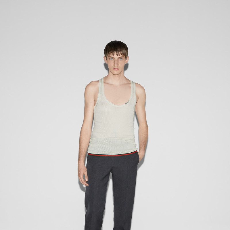 Rib silk tank top 3