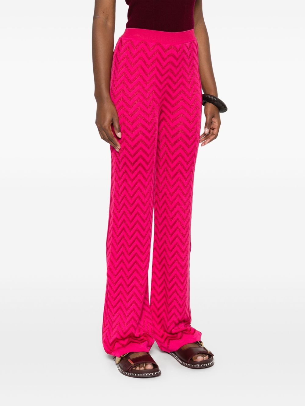 zigzag-pattern trousers - 3